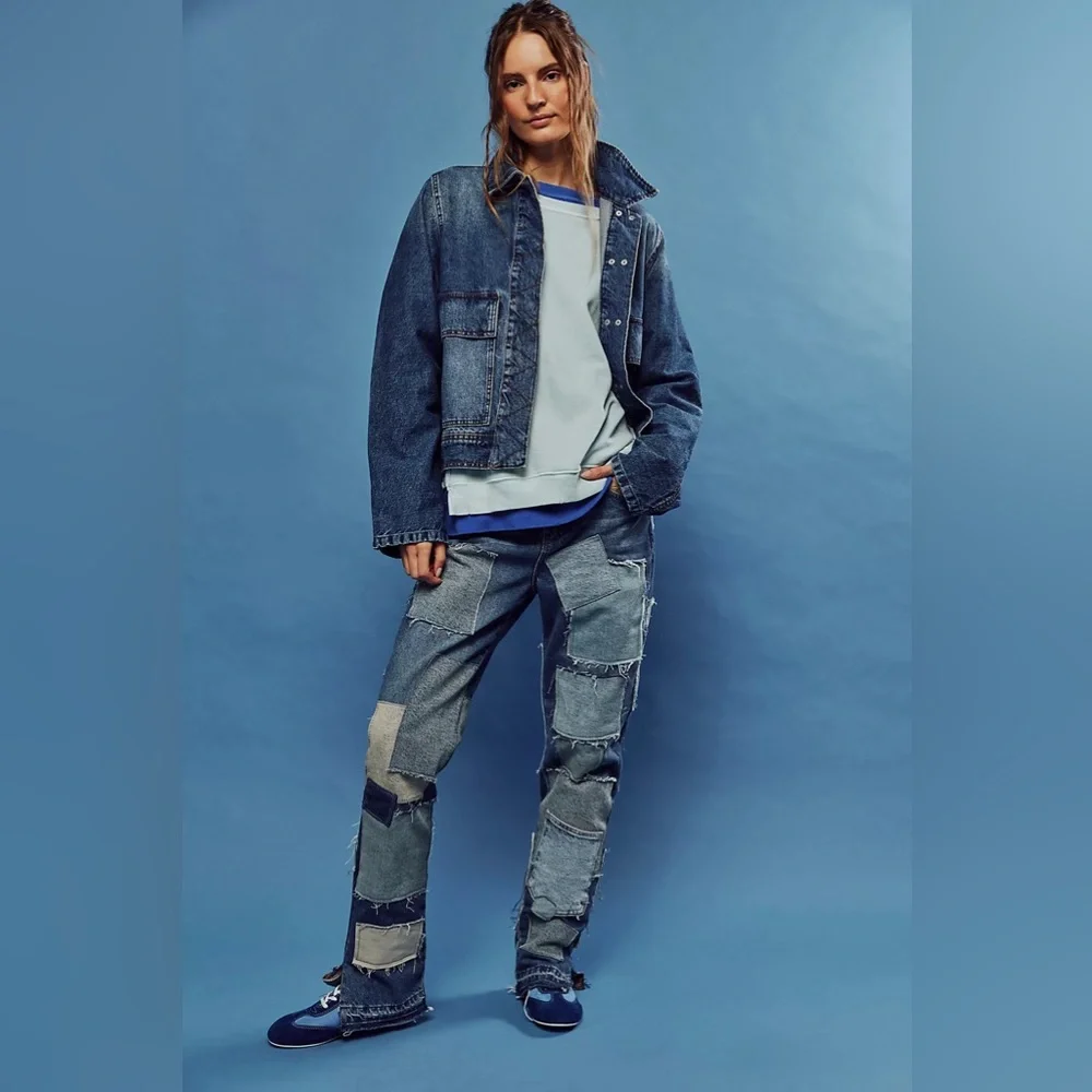 Free People Light Blue Oversized Sweatshirt - Picture 4 of 11